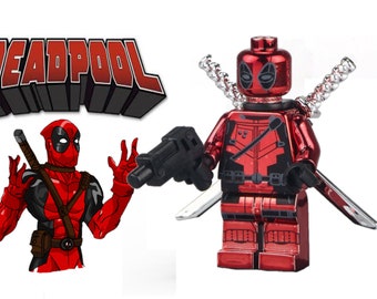 Deadpool MotorCycle Set Marvel Comic Minifigure Red NEW Fits Lego
