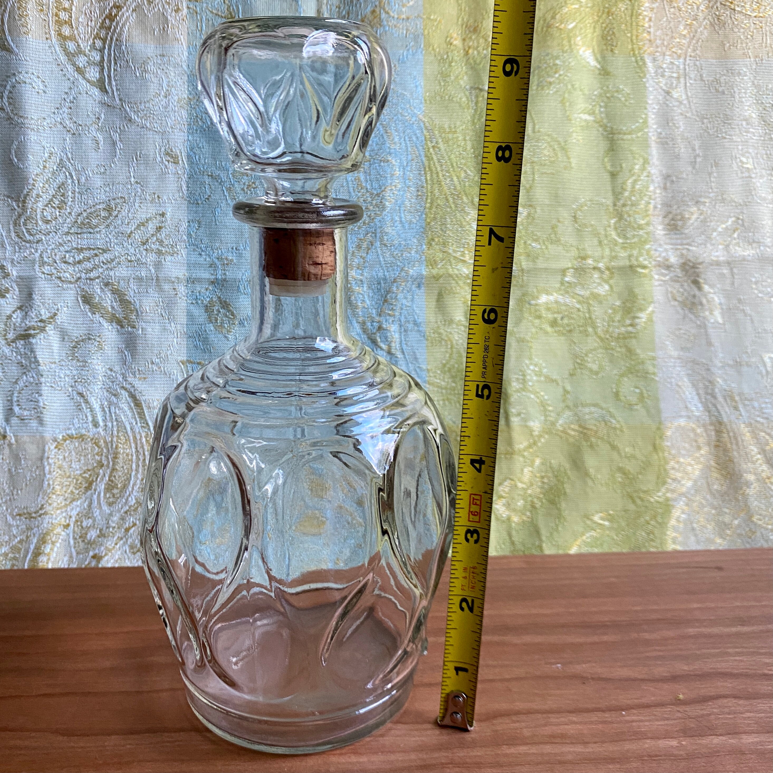 Vintage Bottle Vintage Pressed Glass Liquor Bottle Glass Etsy