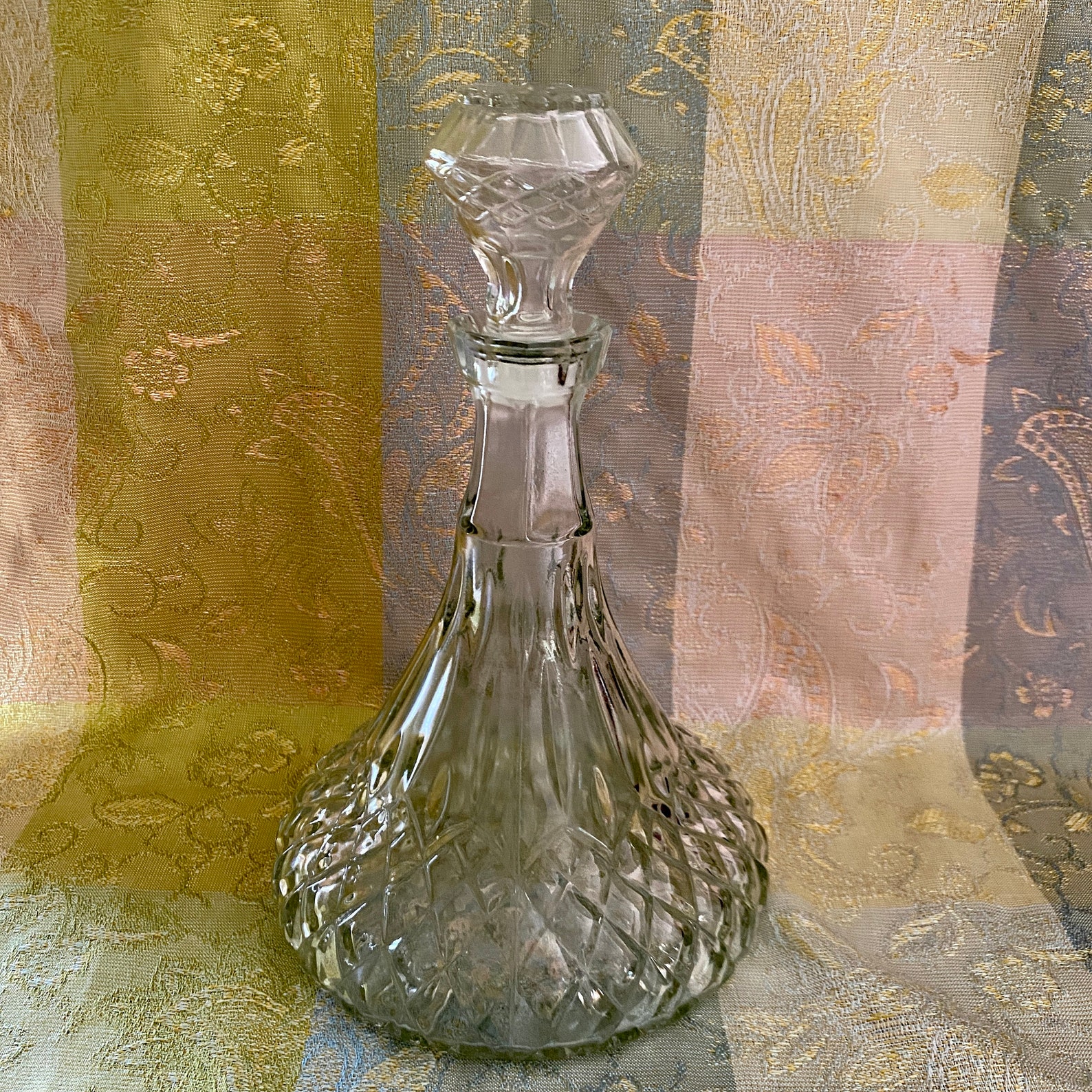Decanter bottle vintage pressed glass decanter wine decanter Etsy