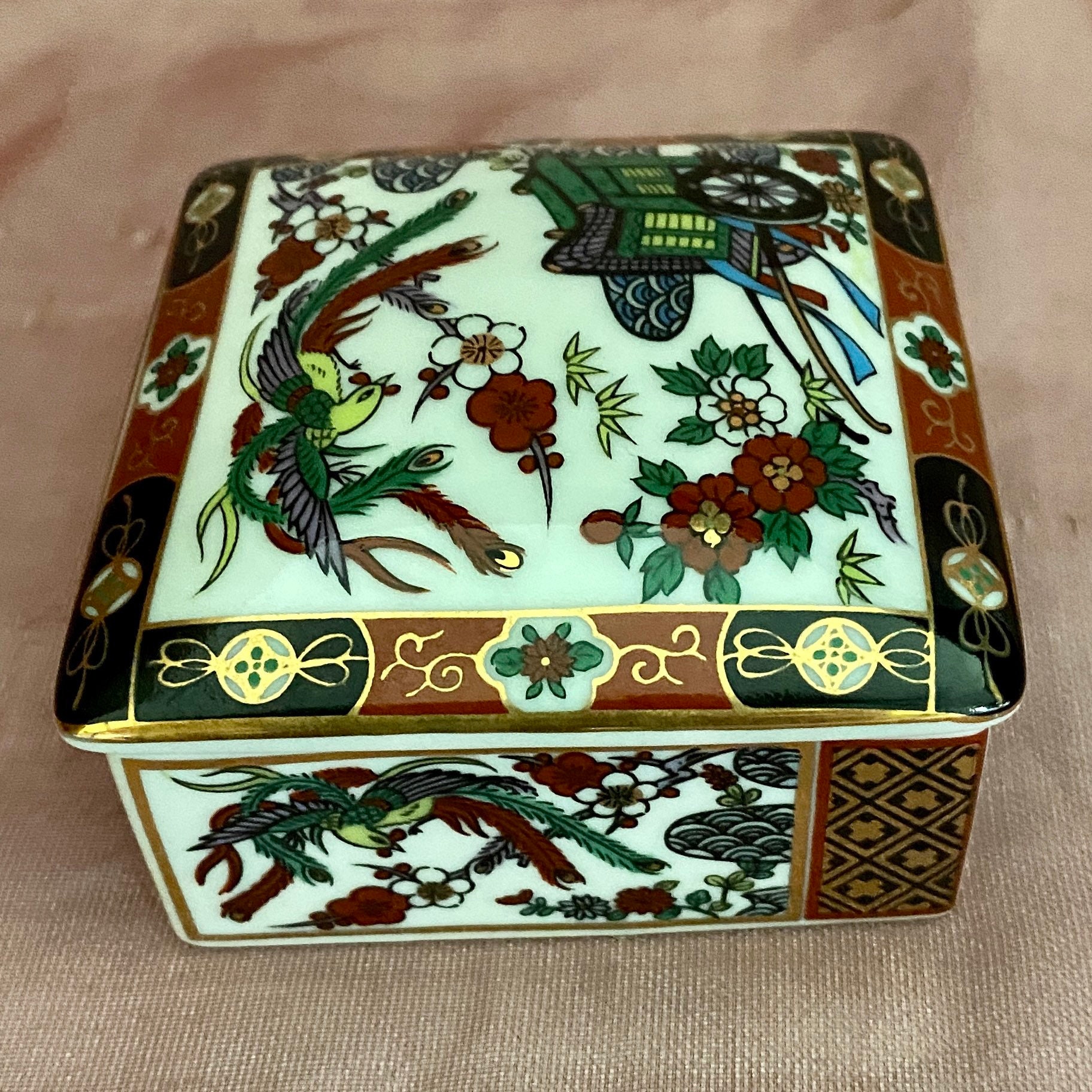 Imari porcelain trinket box with lid Heritage Mint Japan Etsy