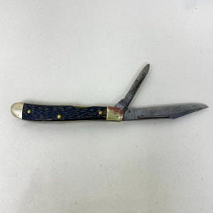 Vintage pocket knife, Ulster #183, imitation stag handle pocket knife, 2 blade pocket knife , vintage folding knife, gift for him, gift idea