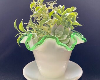 Fenton Emerald Crest Milk Glass, 10