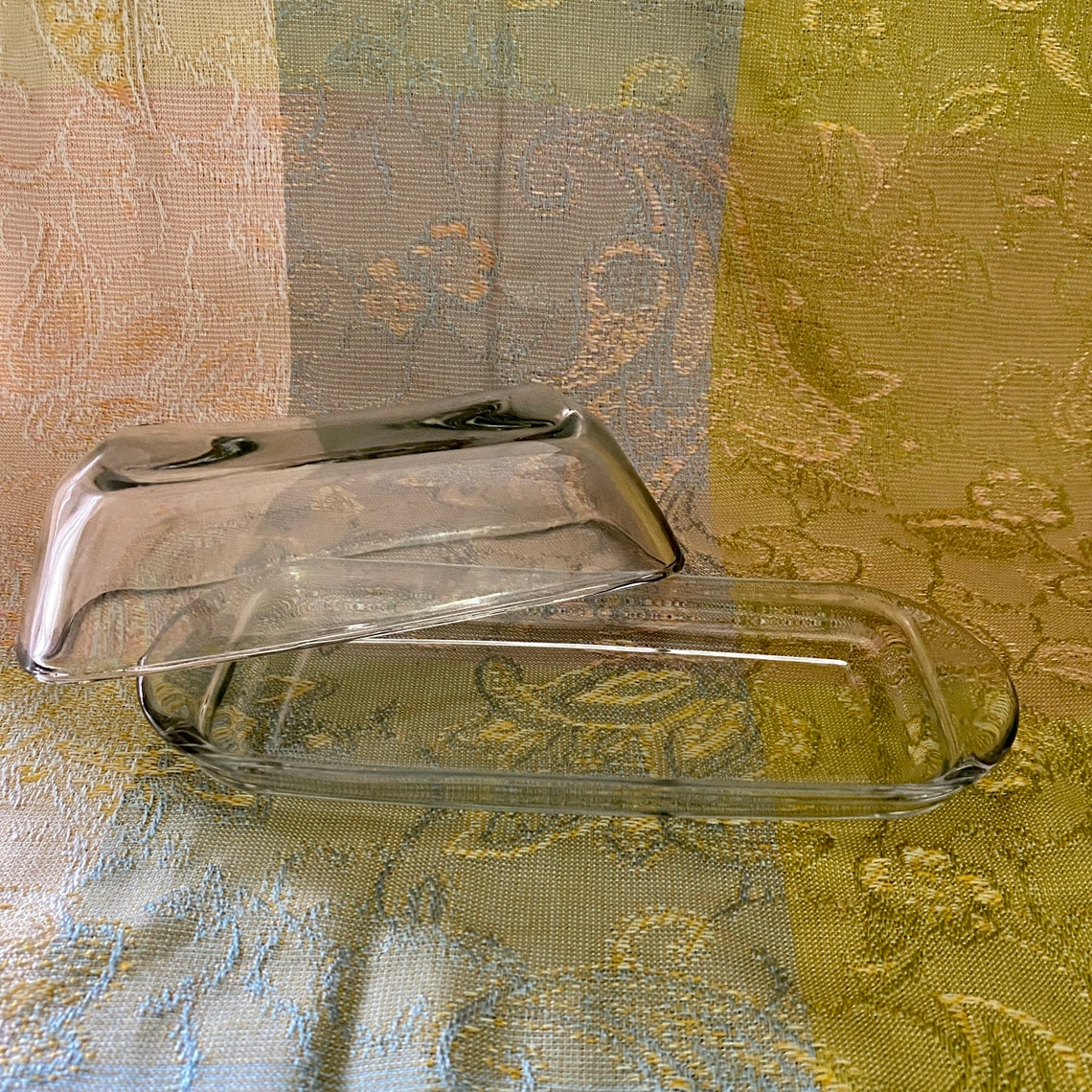 Vintage glass butter dish with lid vintage farmhouse butter Etsy