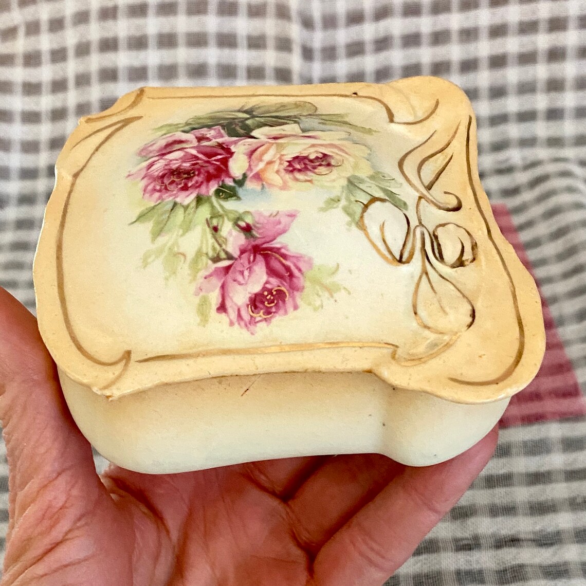 Vintage porcelain jewelry box made in Austria porcelain Etsy