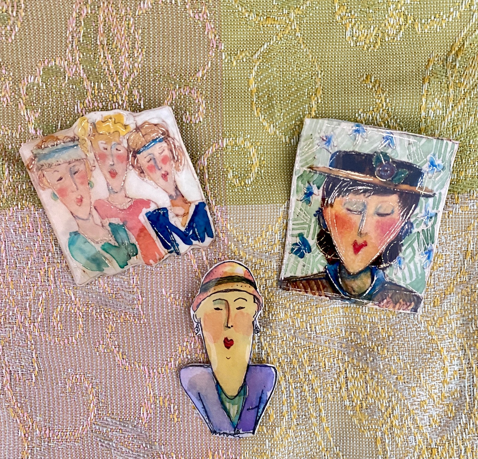 Face brooch brooches for women lapel face pin lady face Etsy