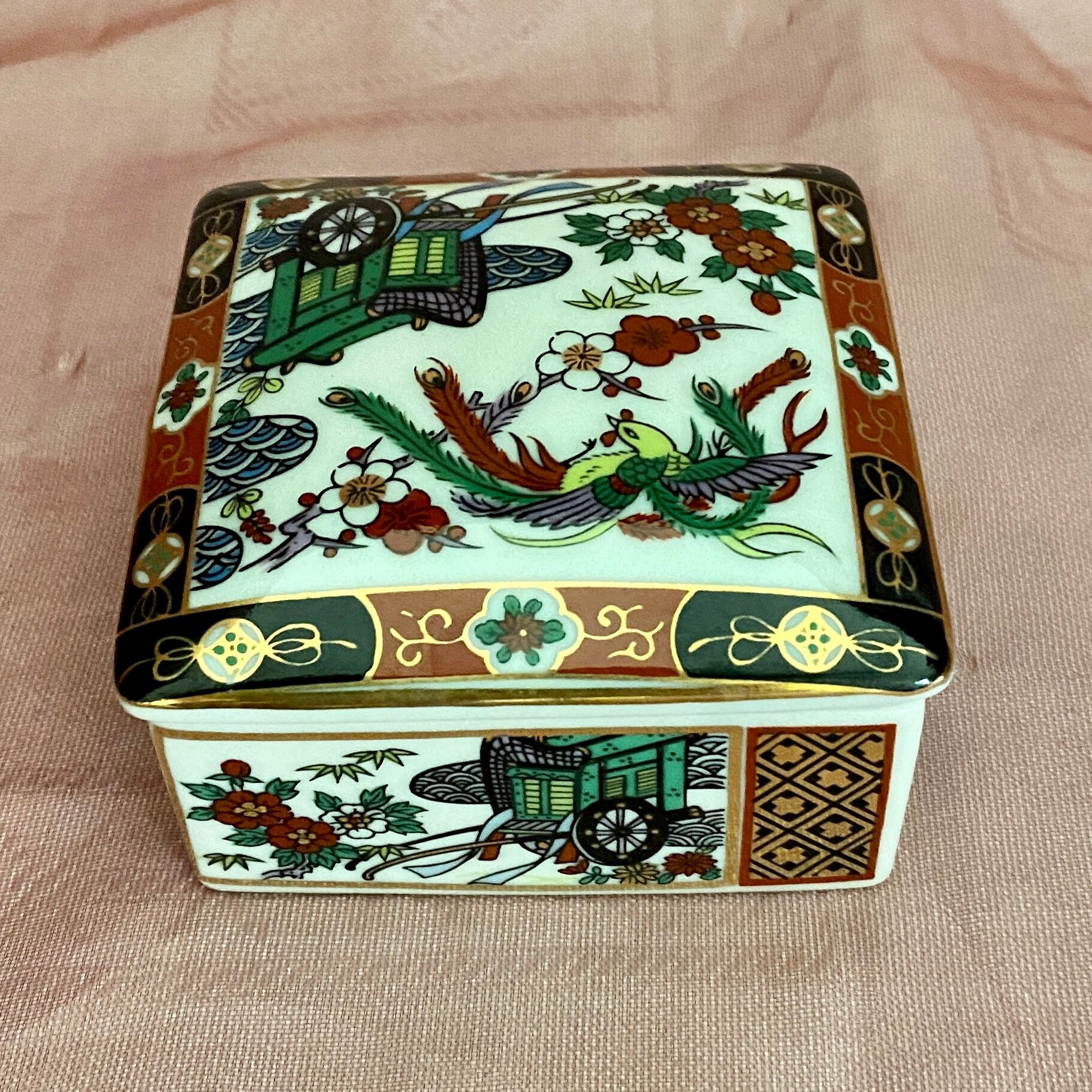 Imari porcelain trinket box with lid Heritage Mint Japan Etsy