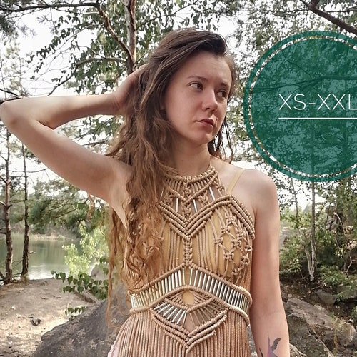 Macrame Dress Boho Hippie Festival Dress Rope Dress Handmade Etsy