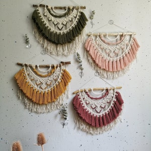Macrame wall hanging Bohemian wall art tassels woven wall hanging rope wall art