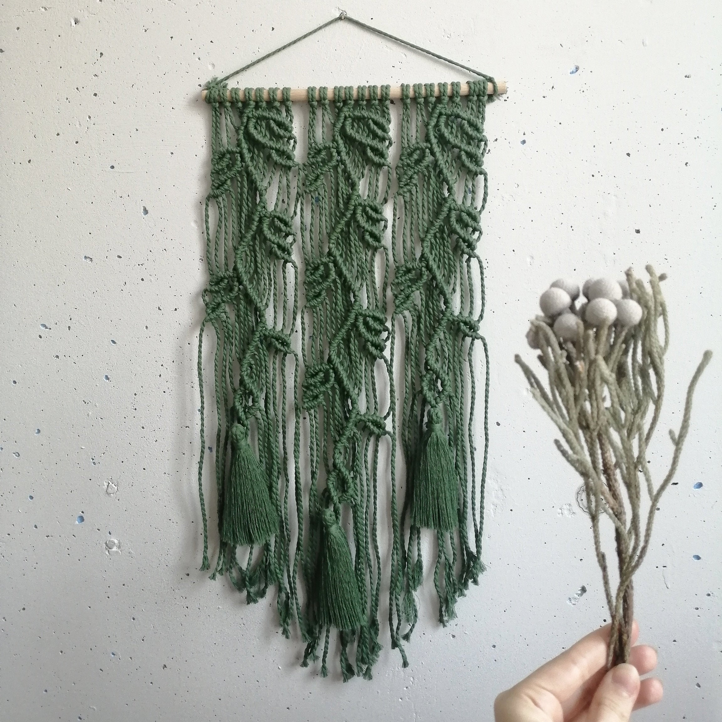 Green Macrame Wall Hanging Woven Wall Hanging Rope Wall Art - Etsy