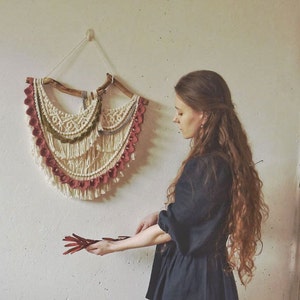 Unique macrame wall hanging Woven wall hanging Rope wall art hand made macrame