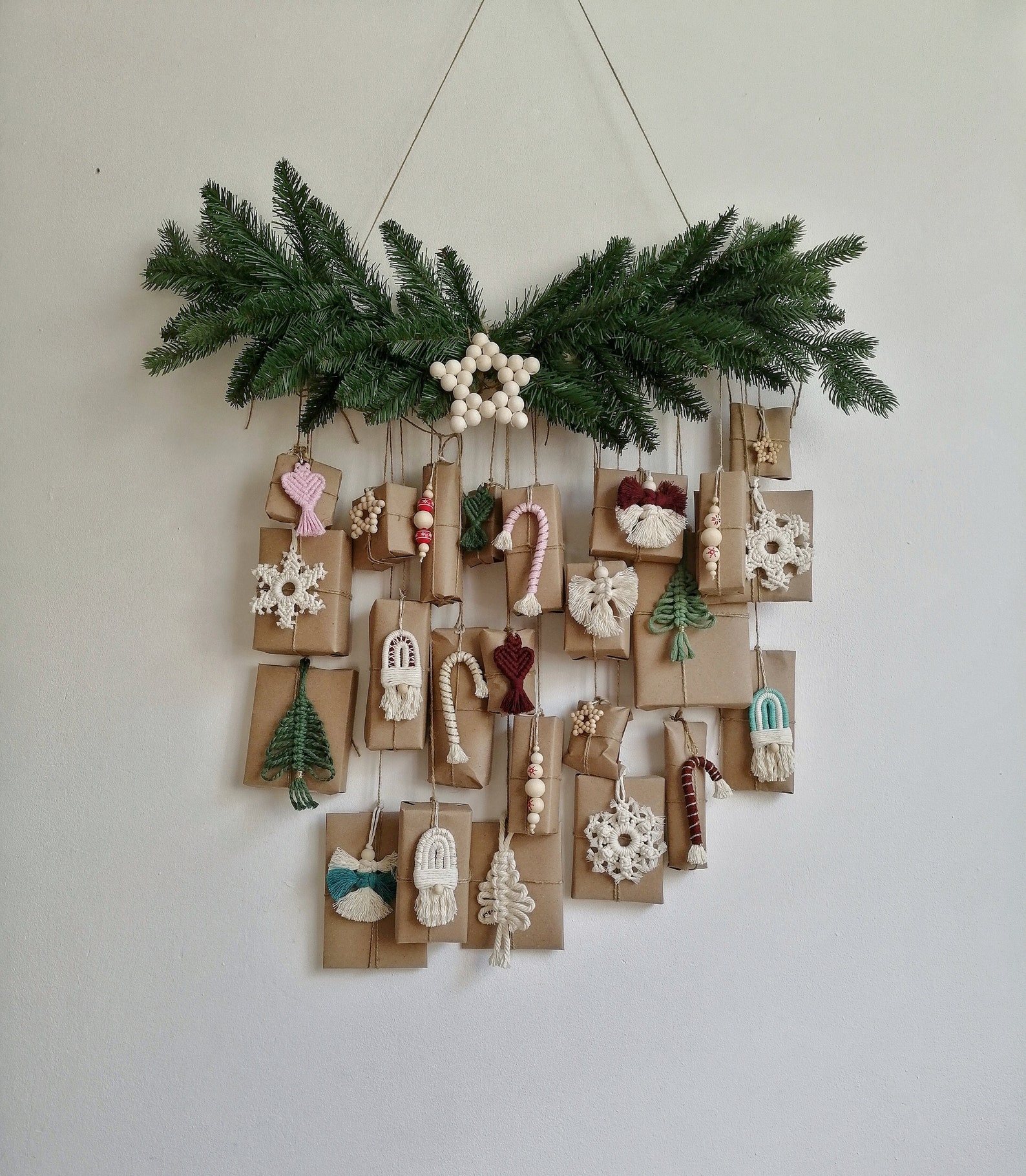 Macrame Christmas Ornaments for the Advent Calendar 24 Pieces Etsy