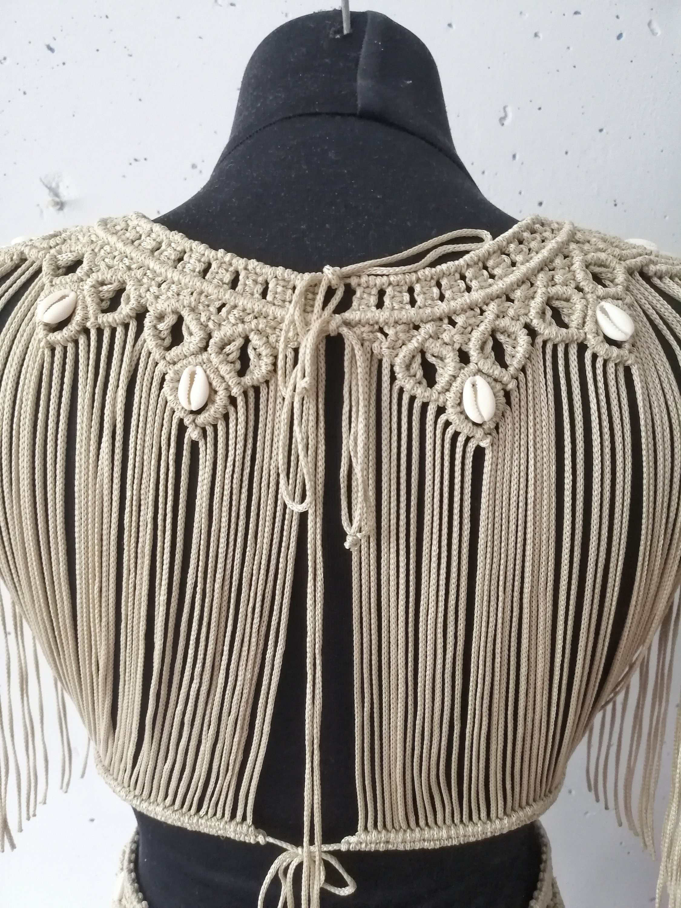 Macrame 2pieces Set Boho Dress Rope Costume Burning Woman With - Etsy
