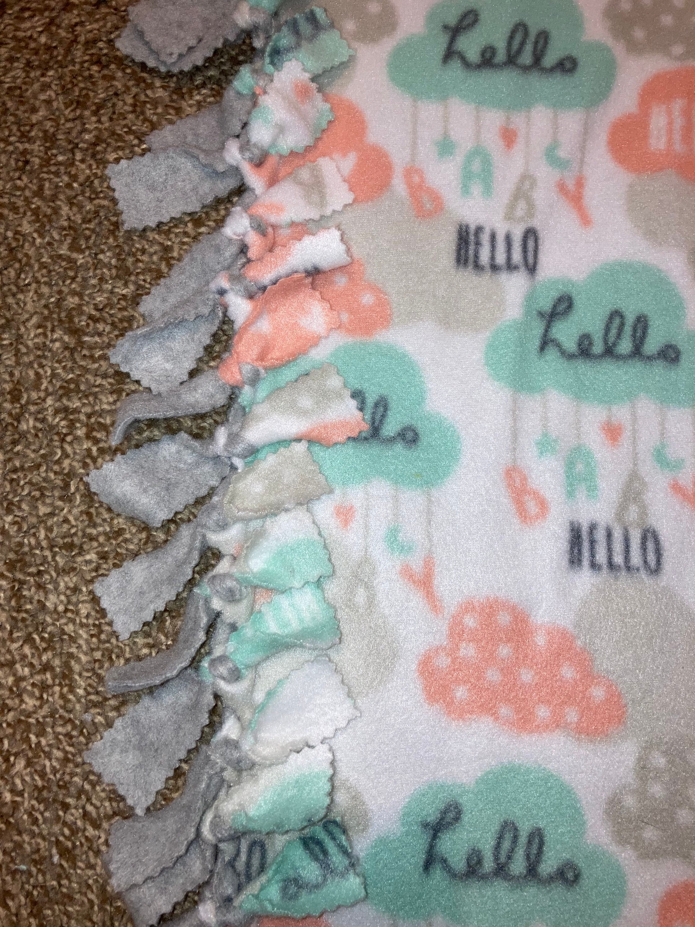 Fleece Tie Blanket Hello Baby | Etsy