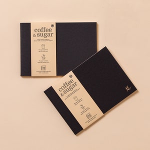 Notebook set (x2) g.note made of coffee takeout cup & sugar cane fiber : Eco-friendly recycled paper journal , Traveler&#39;s notebook