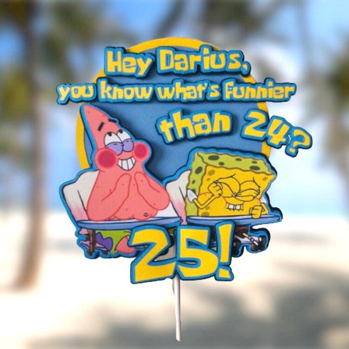 Spongebob Cake Topper What's Funnier Than 24 25 | Etsy Australia