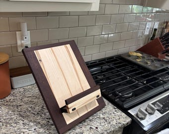 Cookbook Stand. Easily adjust to any size cookbook