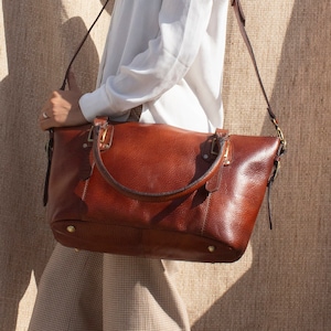 Sac fourre-tout en cuir fabriqué à la main pour femme, sac à main cartable avec sac à main pour femme, sac de bureau pour femme, cadeaux de Noël