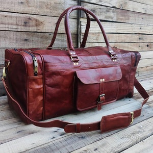 Leather Duffle Bag Handmade Leather Weekender Gym Bag Vacation Duffel Bag Leather Travel Bag Overnight Bag, Leather Holdall