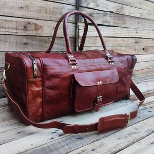 Leder Seesack Handgefertigte Leder Weekender Sporttasche Männer Urlaub Duffel Bag Reisetasche Overnight Bag, Leder Weekender, Groomsmen Geschenk