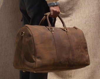 Leder Seesack Handgefertigte Leder Weekender Sporttasche Männer Urlaub Duffel Bag Reisetasche Overnight Bag, Leder Weekender, Groomsmen Geschenk