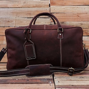 Leather Duffle Bag Handmade Leather Weekender Gym Bag Vacation Duffel Bag Leather Travel Bag Overnight Bag, Leather Holdall Christmas Gifts