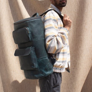 Leather Backpack Convertible Duffle Backpack Handmade personalized Bag Travel Luggage Duffle Gym Sports Hiking Rucksack men Valentines gift