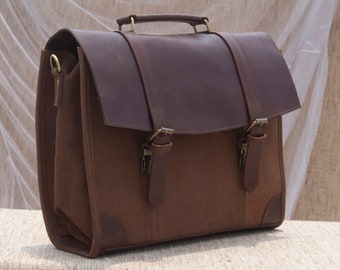 Leather Messenger Bag Leather Briefcase Men Handmade Laptop Bag Office Shoulder Bag Crossbody Satchel New Job Gift, Graduation Gift