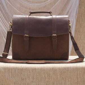 Sac messager en cuir pour homme, fait main, sac pour ordinateur portable, sac à bandoulière de bureau, cartable, cadeau nouvel emploi, cadeau de fin d'études