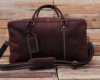 Leather Duffle Bag Handmade Leather Weekender Gym Bag Vacation Duffel Bag Leather Travel Bag Overnight Bag, Leather Holdall Mothers Day
