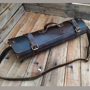 Personalised Leather Knife Roll Handmade Leather Chef Roll Monogrammed Knife Storage Roll Leather knife Bag Knife Holder Gifts for Chef