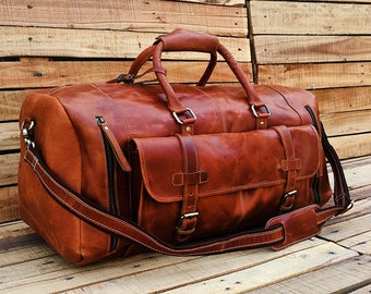 Leather Duffle Bag Handmade Leather Weekender Gym Bag Men Vacation Duffel Bag Travel Bag Overnight Bag, Leather Holdall, Groomsmen gift