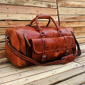 Leder Seesack Handmade Leder Weekender Sporttasche Urlaub Seesack Leder Reisetasche Overnight Bag Leather Weekender