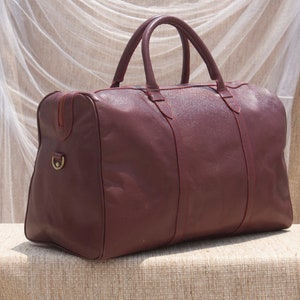 Handmade Buffalo Leather Duffle Bag: Cabin Size Weekender, Gym Travel Bag