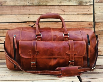 Bolsa de lona de cuero hecha a mano, bolsa de fin de semana de cuero, bolsa de gimnasio, bolsa de viaje de cuero, bolsa de viaje de cuero, bolsa de fin de semana, bolsa de viaje de cuero, Día de la Madre