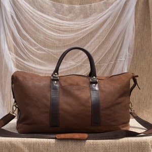 Leather Duffle Bag Handmade Leather Weekender Gym Bag Men Suede Duffel Bag Travel Bag Overnight Bag, Leather Holdall Christmas Gifts