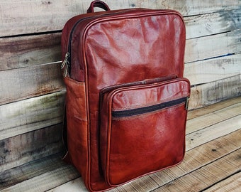 Leather Backpack Leather Laptop Backpack Handmade Leather Backpack for Men Women Leather Rucksack Leather College School Backpack