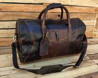 Bolsa de lona de cuero hecha a mano, bolsa de fin de semana de cuero, bolsa de gimnasio, bolsa de viaje de cuero, bolsa de viaje de cuero, bolsa de fin de semana, bolsa de viaje de cuero, Día de la Madre