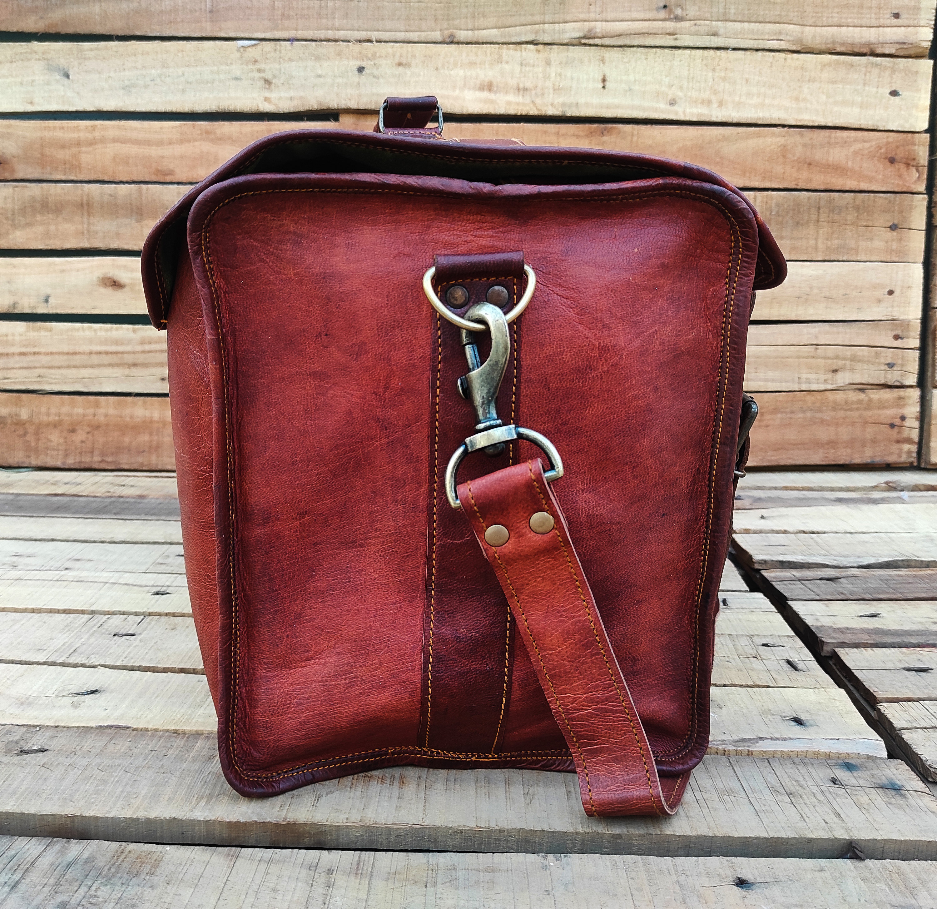 Leather Duffle Bag Handmade Leather Weekender Gym Bag Etsy UK