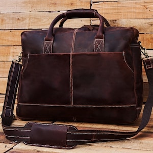 Sac de bureau pour homme et femme en cuir sac messager en cuir porte-documents juridique fait main pour ordinateur portable sacoche à bandoulière nouvel emploi cadeau Saint-Valentin