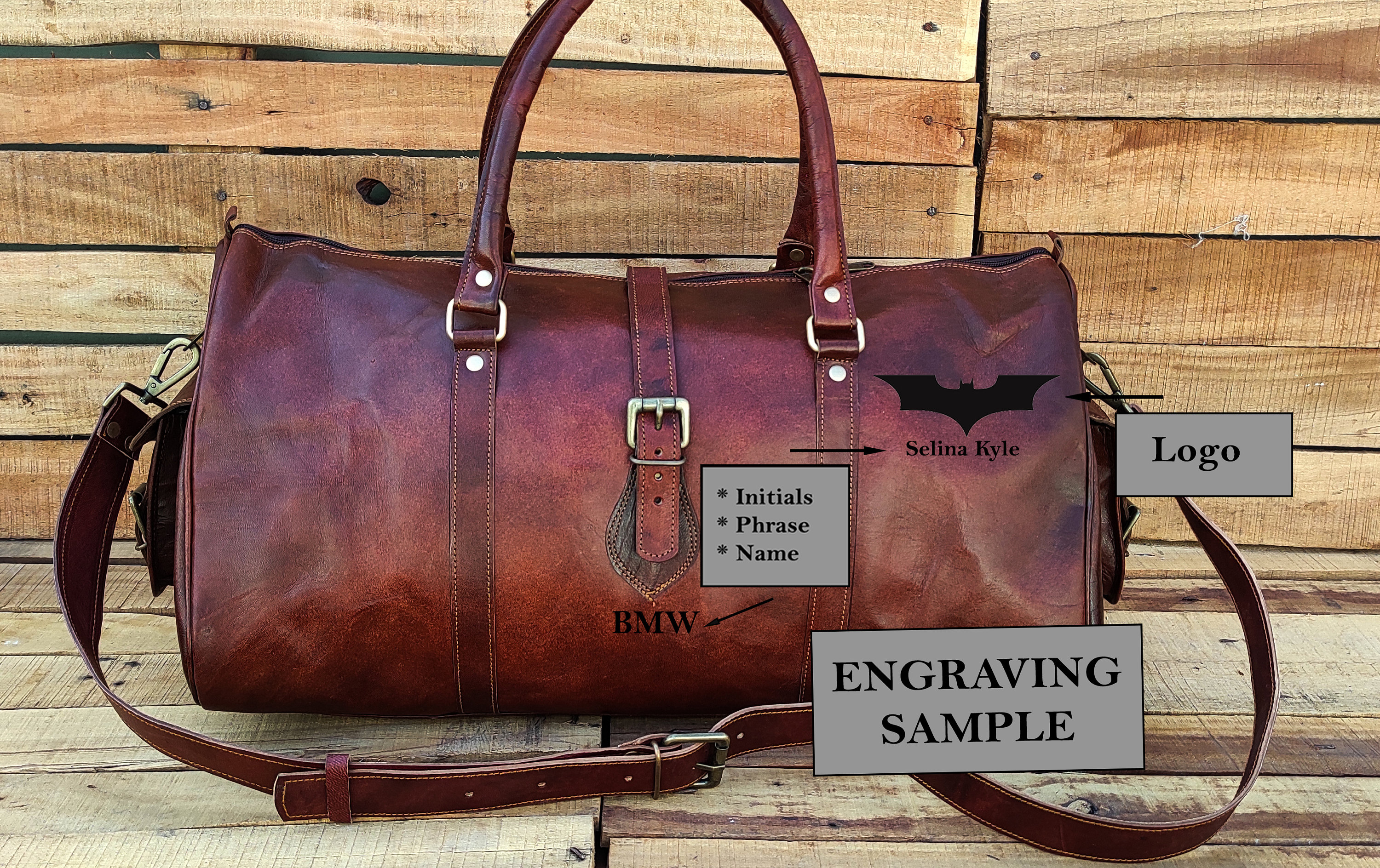 Vrai Cuir Large Brown Leather Backpack Drawstring Many Pockets 10” X 5 “ X 13” Leather Duffle Bag Handmade Leather Weekender Gym Bag  main image 2