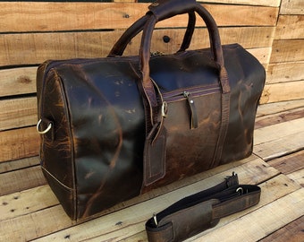 Leather Duffle Bag Handmade Leather Weekender Gym Bag Vacation Duffel Bag Leather Travel Bag Overnight Bag, Leather Holdall