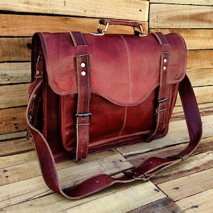 Leder Messenger Bag Leder Aktentasche für Männer Frau Handgemachte Laptop-Tasche Bürotasche Crossbody Satchel neuen Job Geschenk Valentinsgeschenk für ihn