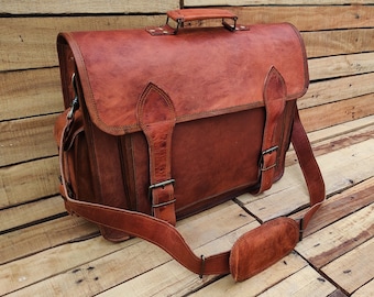Handgefertigte Leder Umhängetasche Personalisierte Laptoptasche Herren Aktentasche Leder Umhängetasche Muttertag