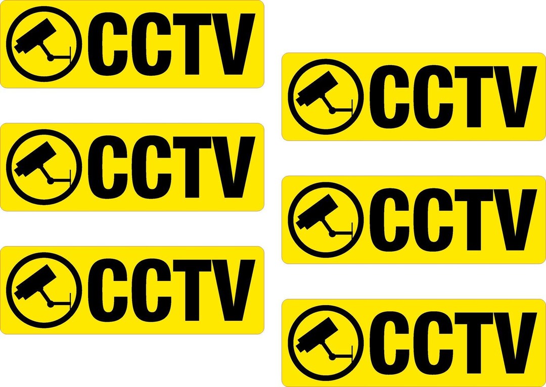 6 X CCTV Printed Vinyl Sticker Label Shelf Edge 25x75mm Discreet ...