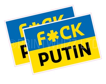 x2 12x8cm F*CK PUTIN Vinyl Stickers Ukraine Car Laptop Etc