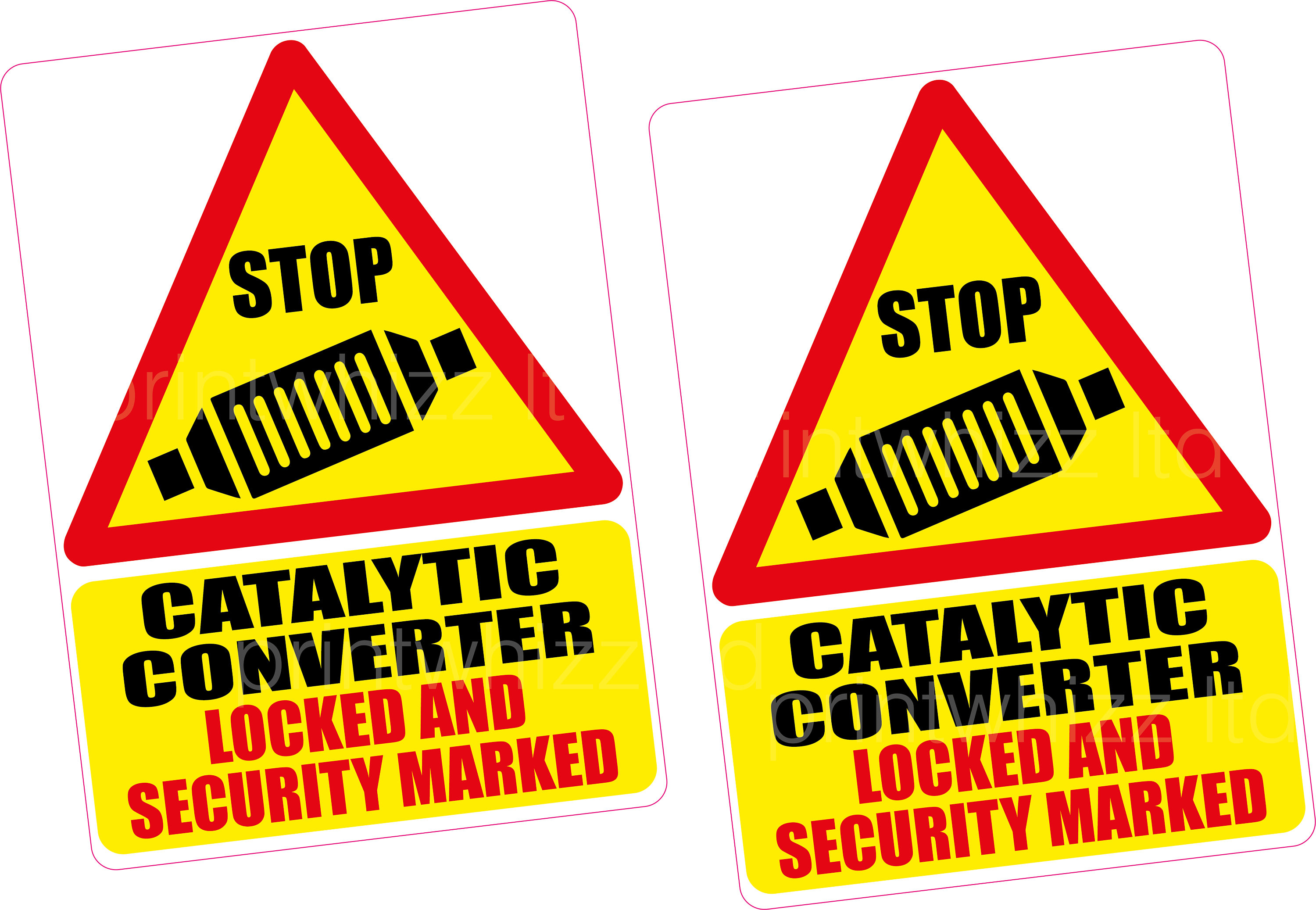 2 X Catalytic Converter Lock Security Mark Vinyl Sticker Etsy Canada