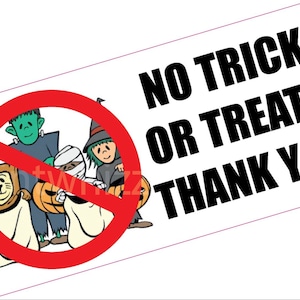 No hay truco ni golosinas, pegatina de vinilo para puerta y ventana, letrero de Halloween, 150x75mm