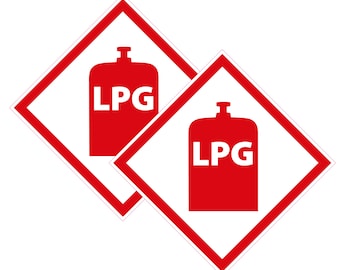 Adhesivo de advertencia de GLP Autocaravana 2 de descuento Etiqueta de caja de casillero de gas Caravana Autocaravana VW
