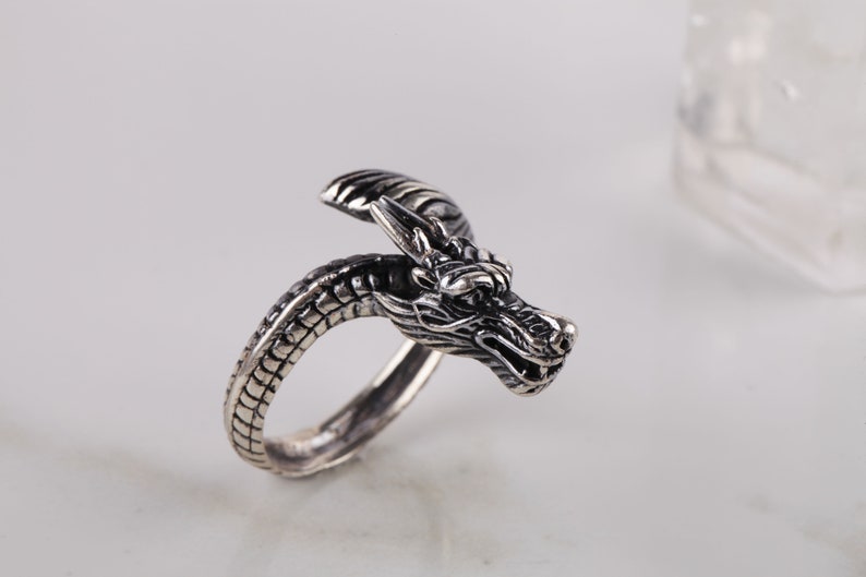 Handmade Silver ring 925 Sterling Silver Ring SRT136 Unisex ring Streetwear ring ring for men Dragon ring Streetstyle Ring