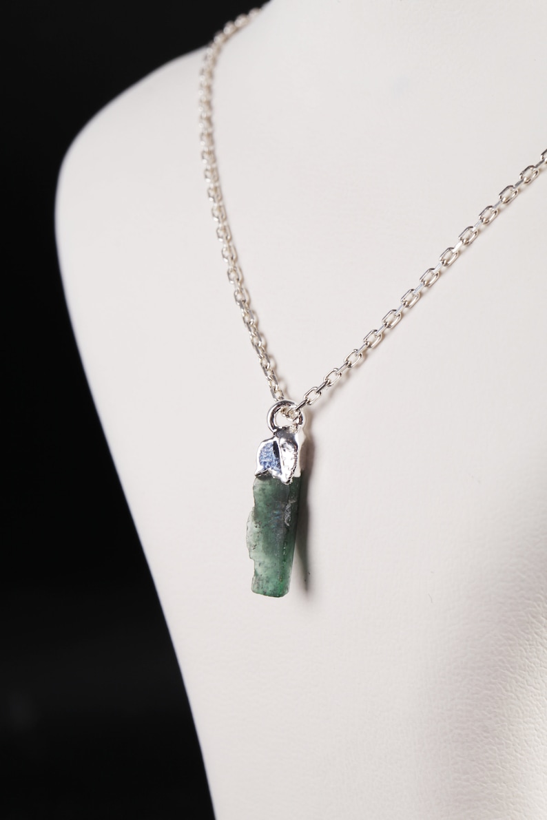 IST108 Raw Stone Necklace Gemstone Necklace Crystal Necklace Chalcedony Necklace Raw Chalcedony Necklace Dainty Necklace